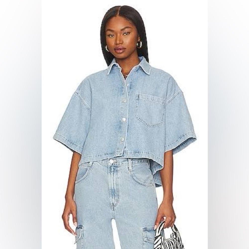 Agolde Rona Box Denim Top